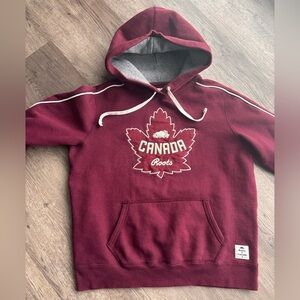 Roots Maroon Canada Hoodie for Men Sz.M